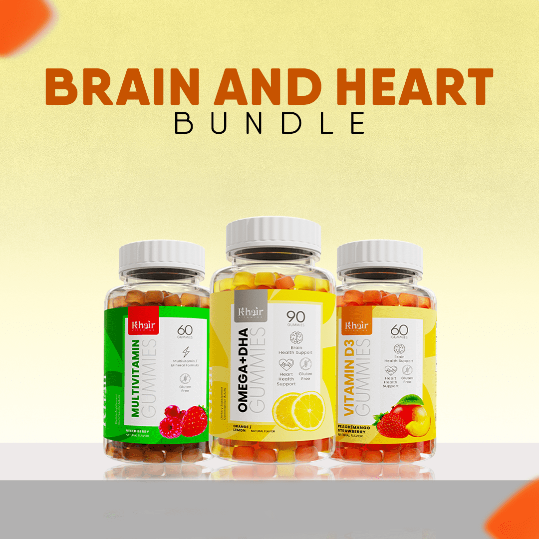 Brain and Heart gummy bottles, a sweet and colorful bundle of deliciousness.